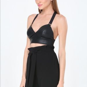 Leather bra top